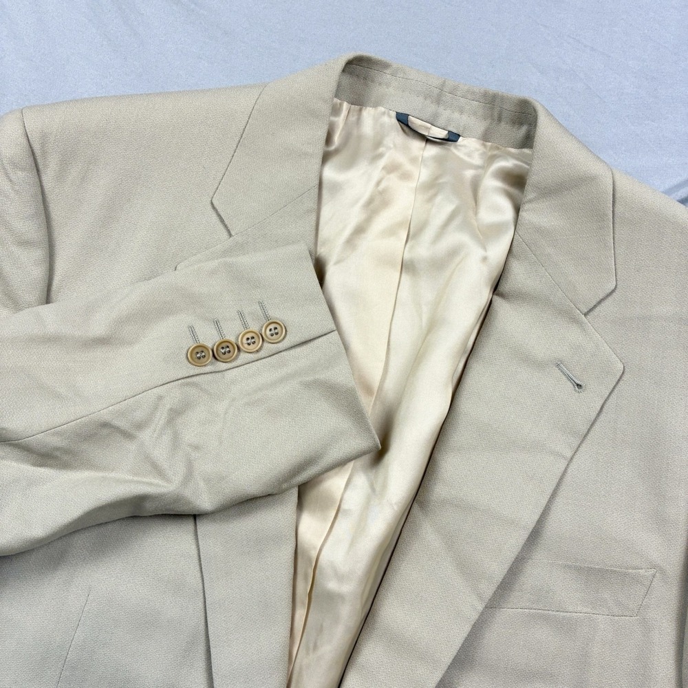 Zanella Sport Coat Blazer 42R Tan Beige Khaki Super 120s Wool Italy NWT Designer
